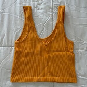 Orange Ribbed Tank